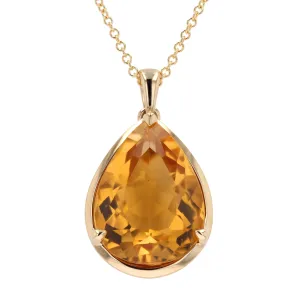 Pear-Cut Citrine Statement Pendant