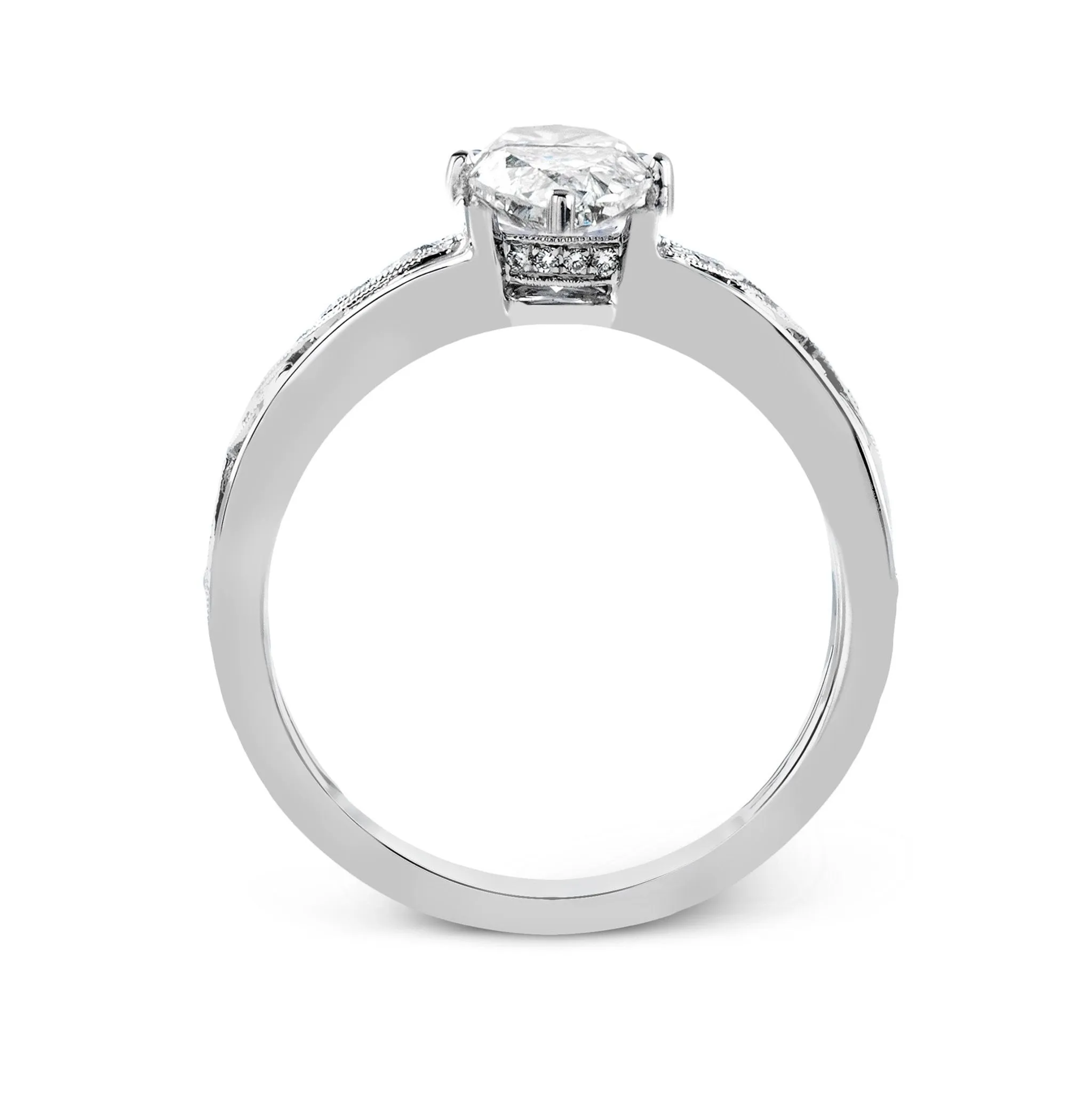Pear-Cut Engagement Ring In 18k Gold With Diamonds