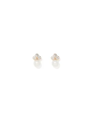 Penny Pearl Stone Stud Earrings