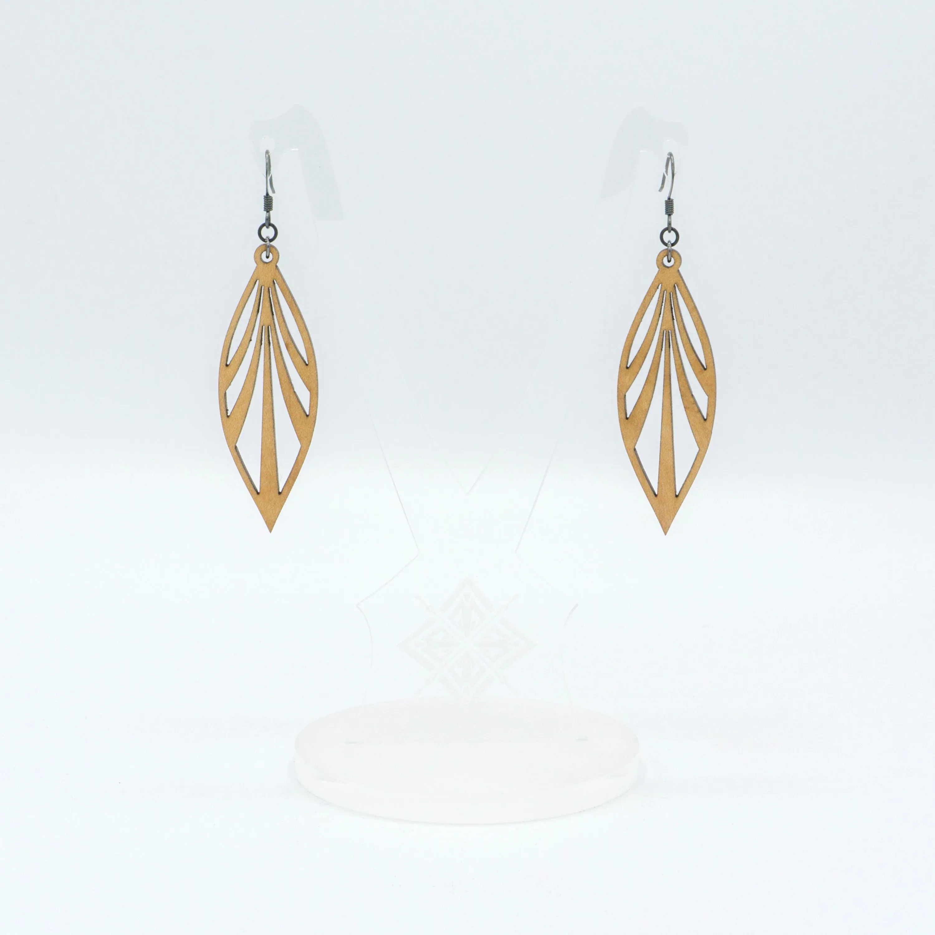 Petal 03 [S] // Wood Earrings - Maple