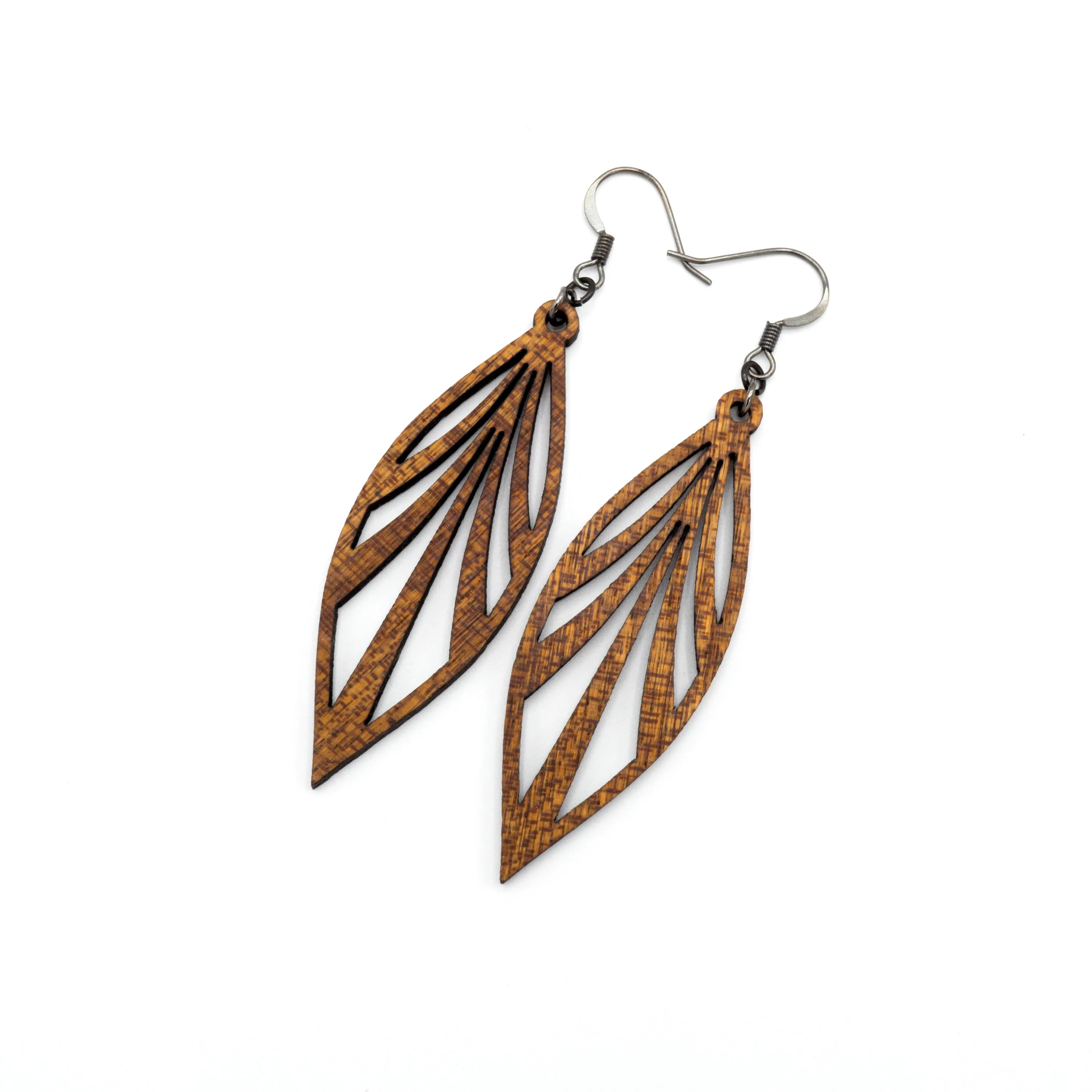Petal 03 [S] // Wood Earrings - Sapele