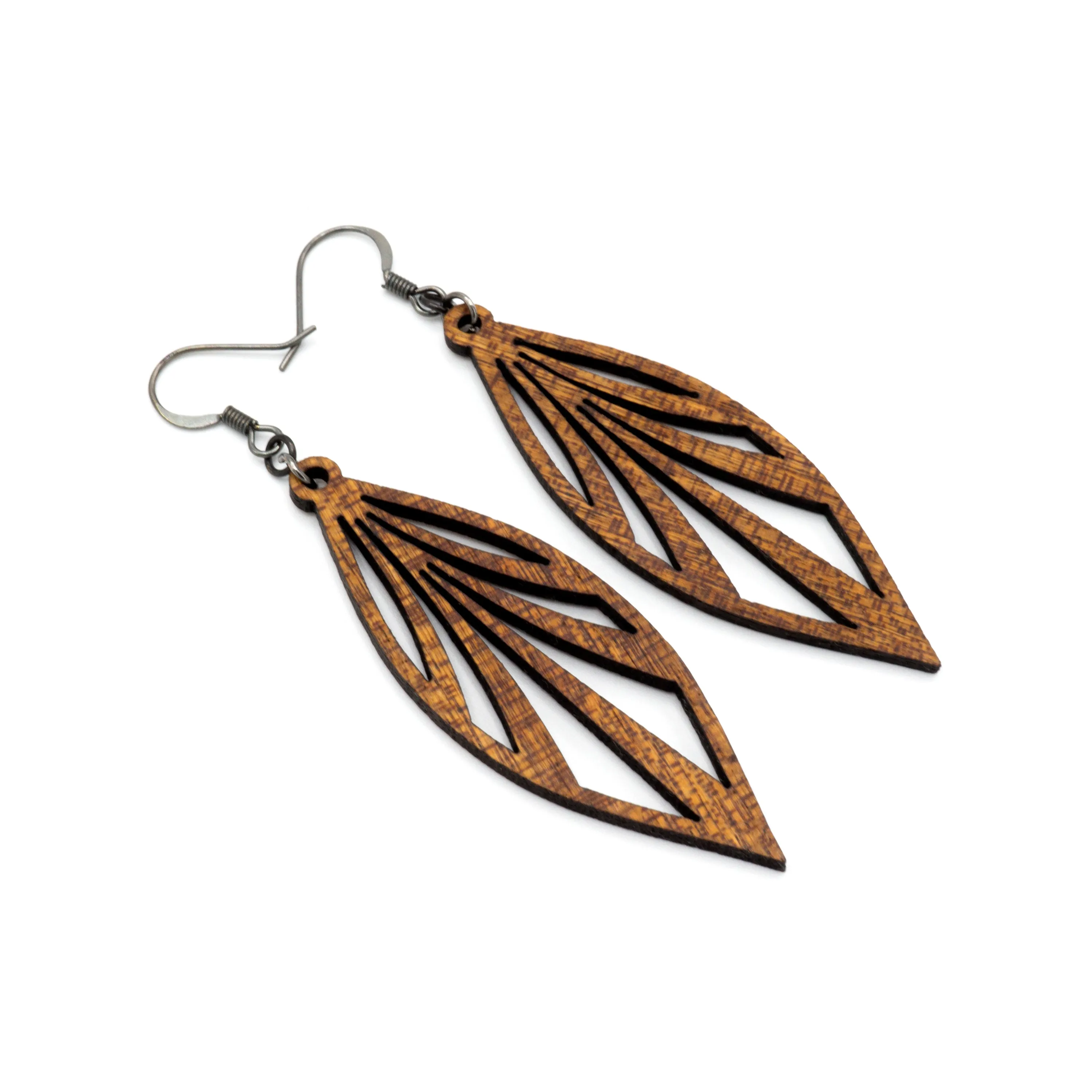 Petal 03 [S] // Wood Earrings - Sapele