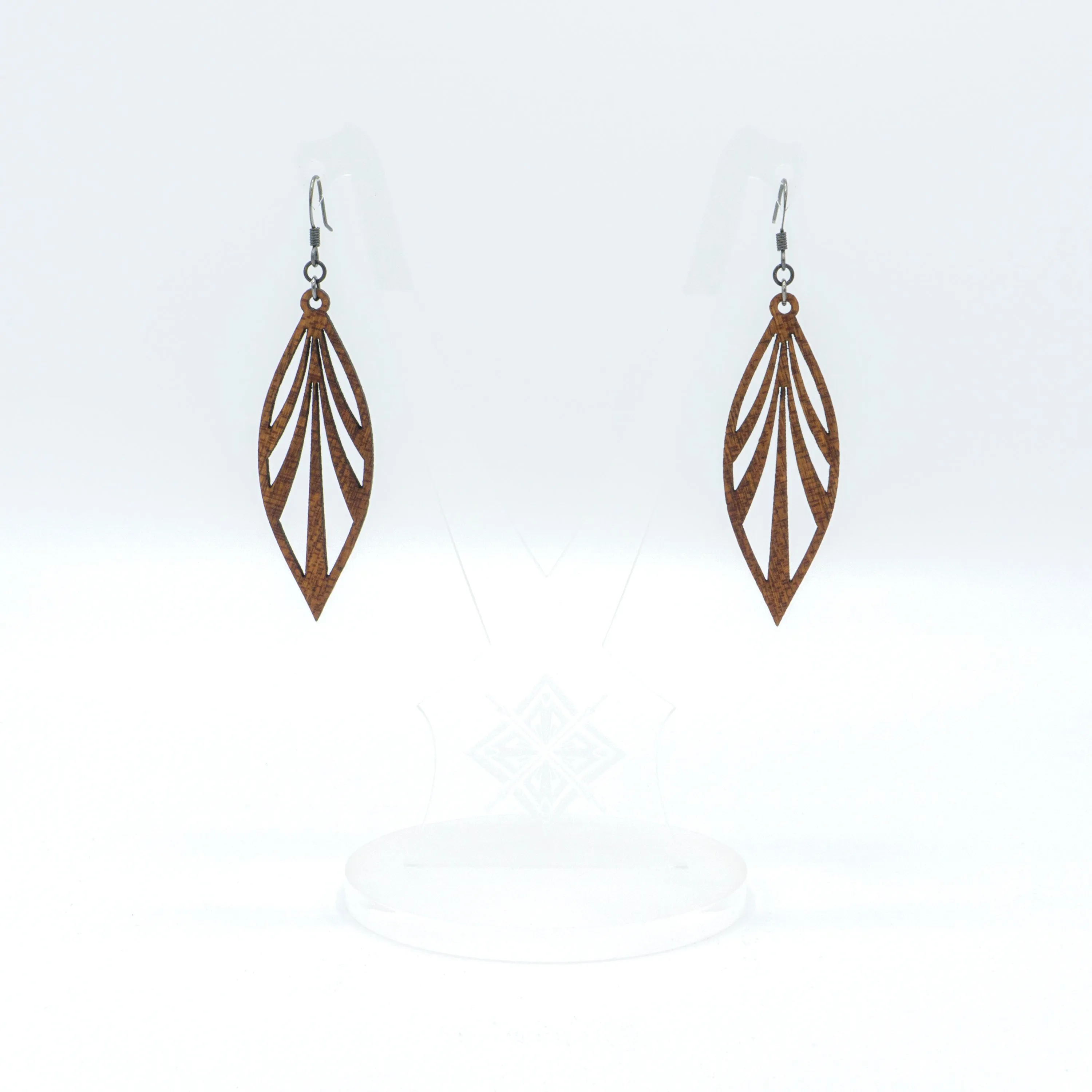 Petal 03 [S] // Wood Earrings - Sapele