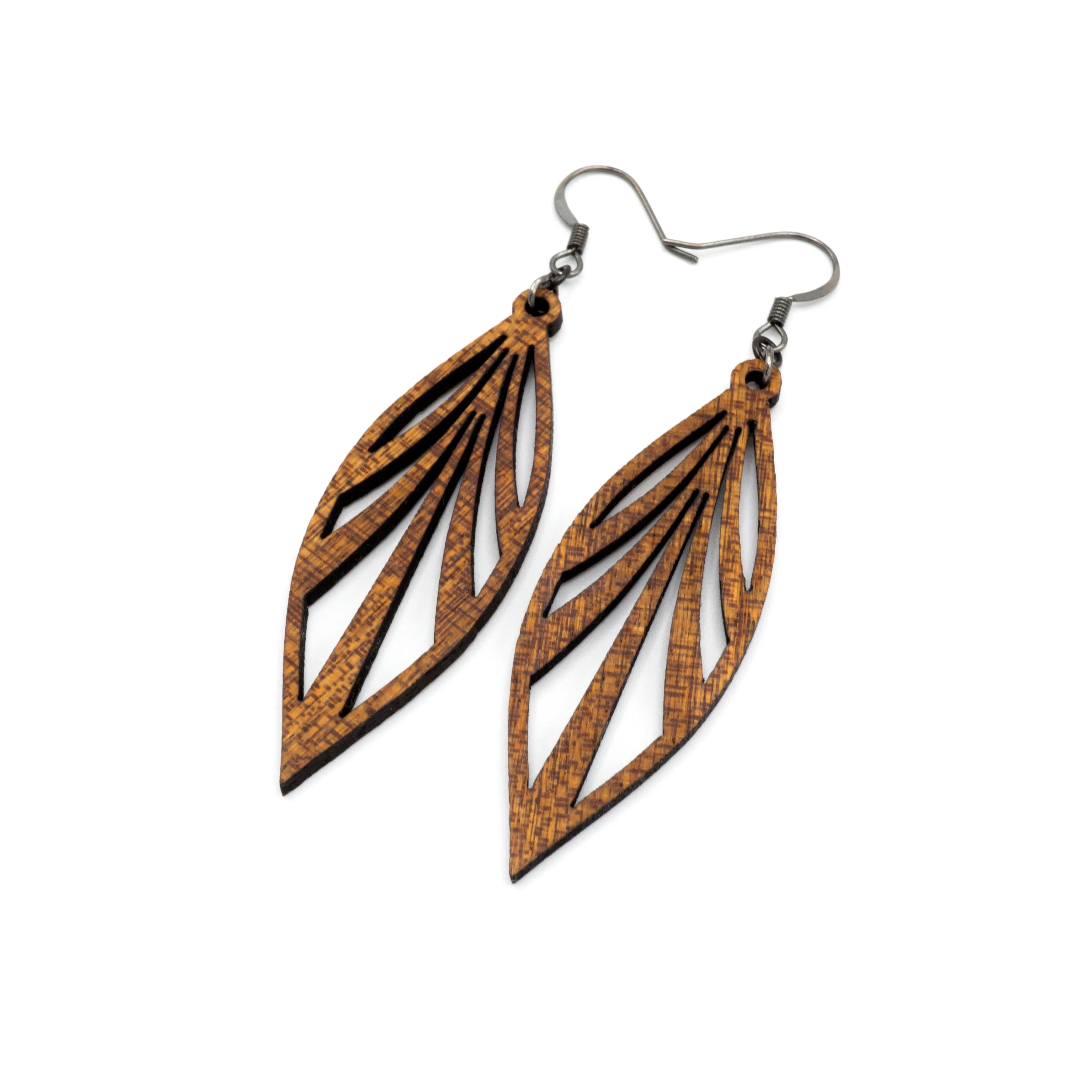 Petal 03 [S] // Wood Earrings - Sapele