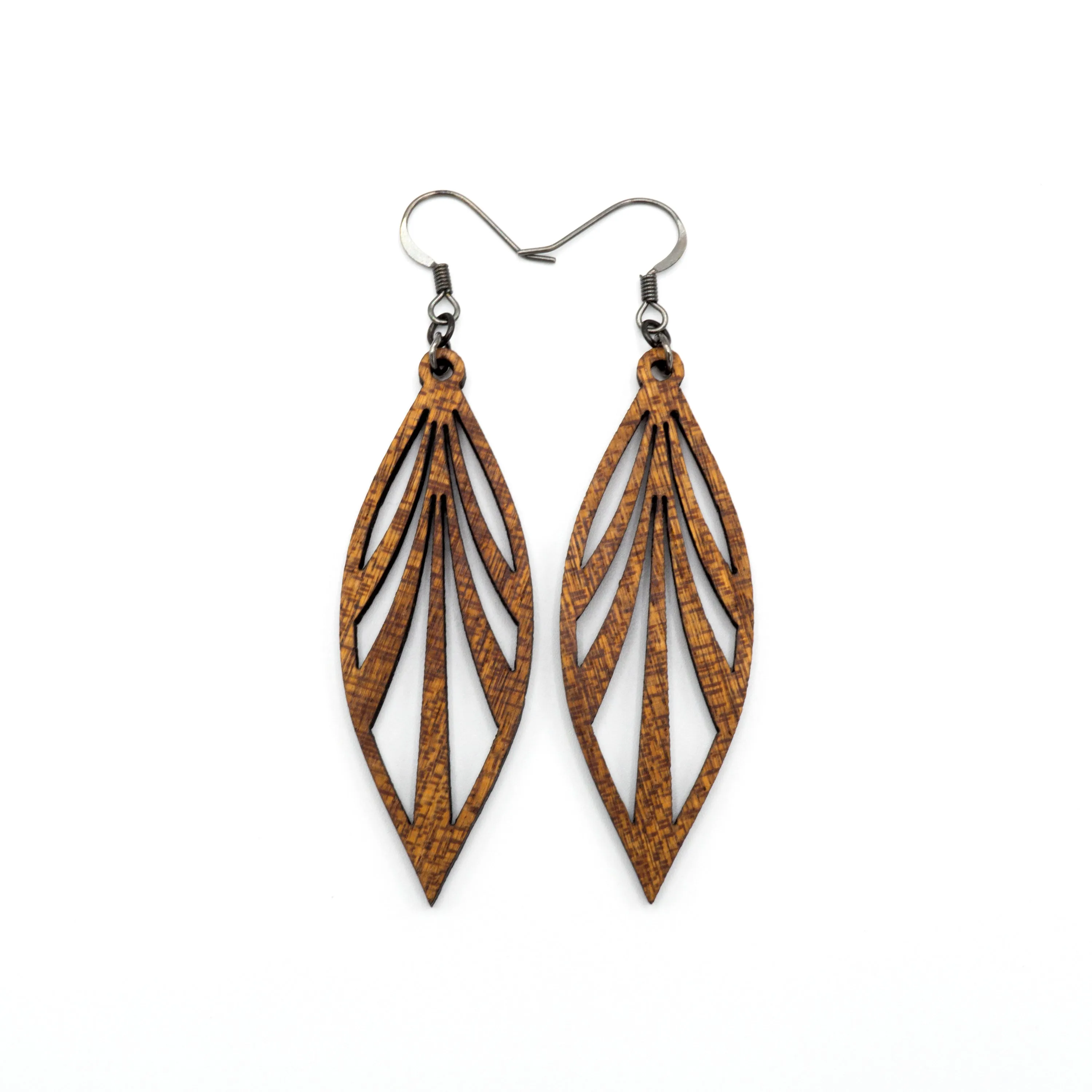 Petal 03 [S] // Wood Earrings - Sapele