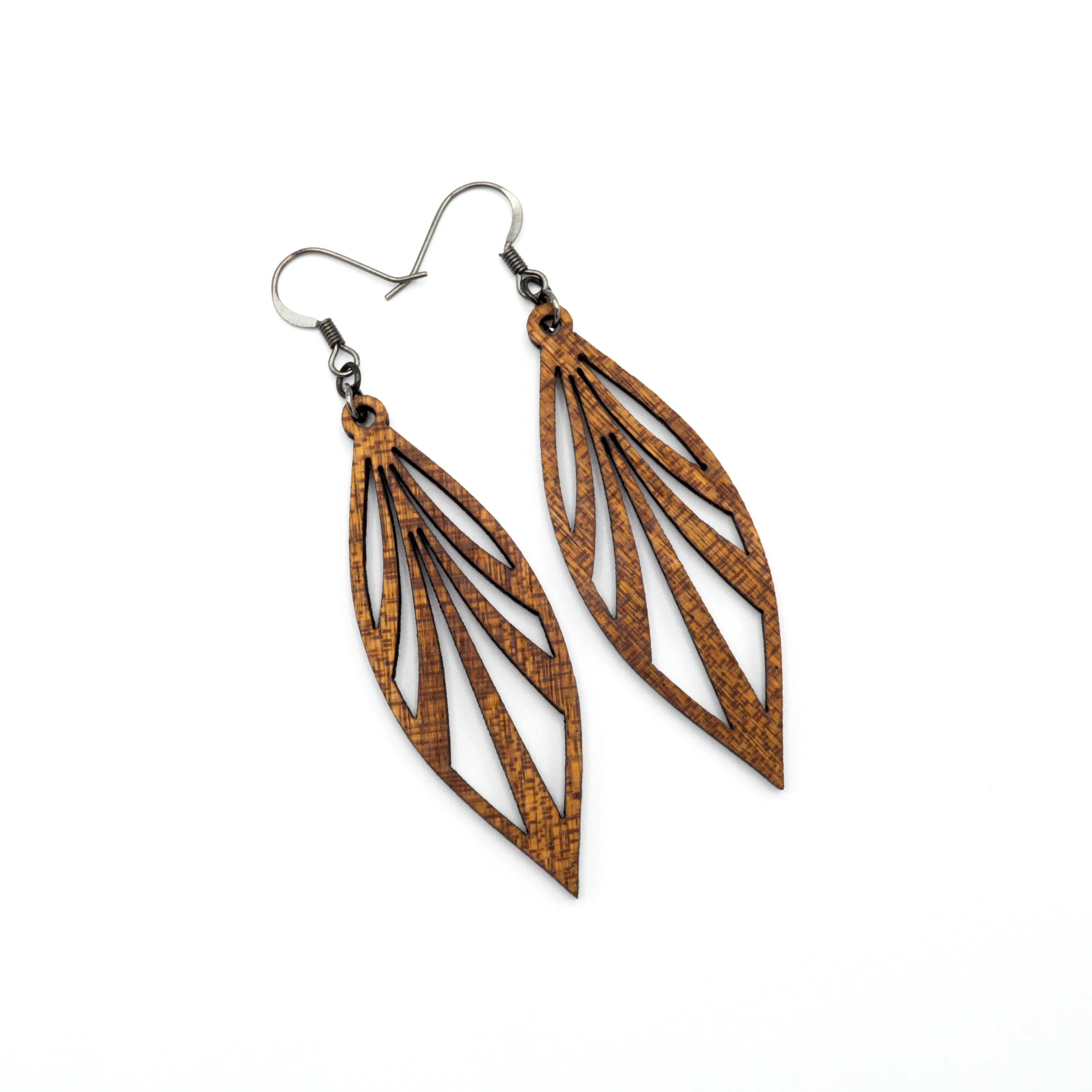 Petal 03 [S] // Wood Earrings - Sapele