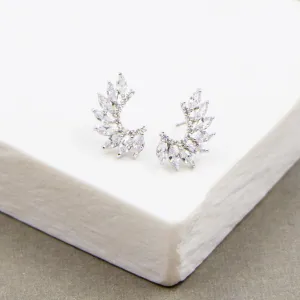 Petal shaped cz in  contemporary curved design