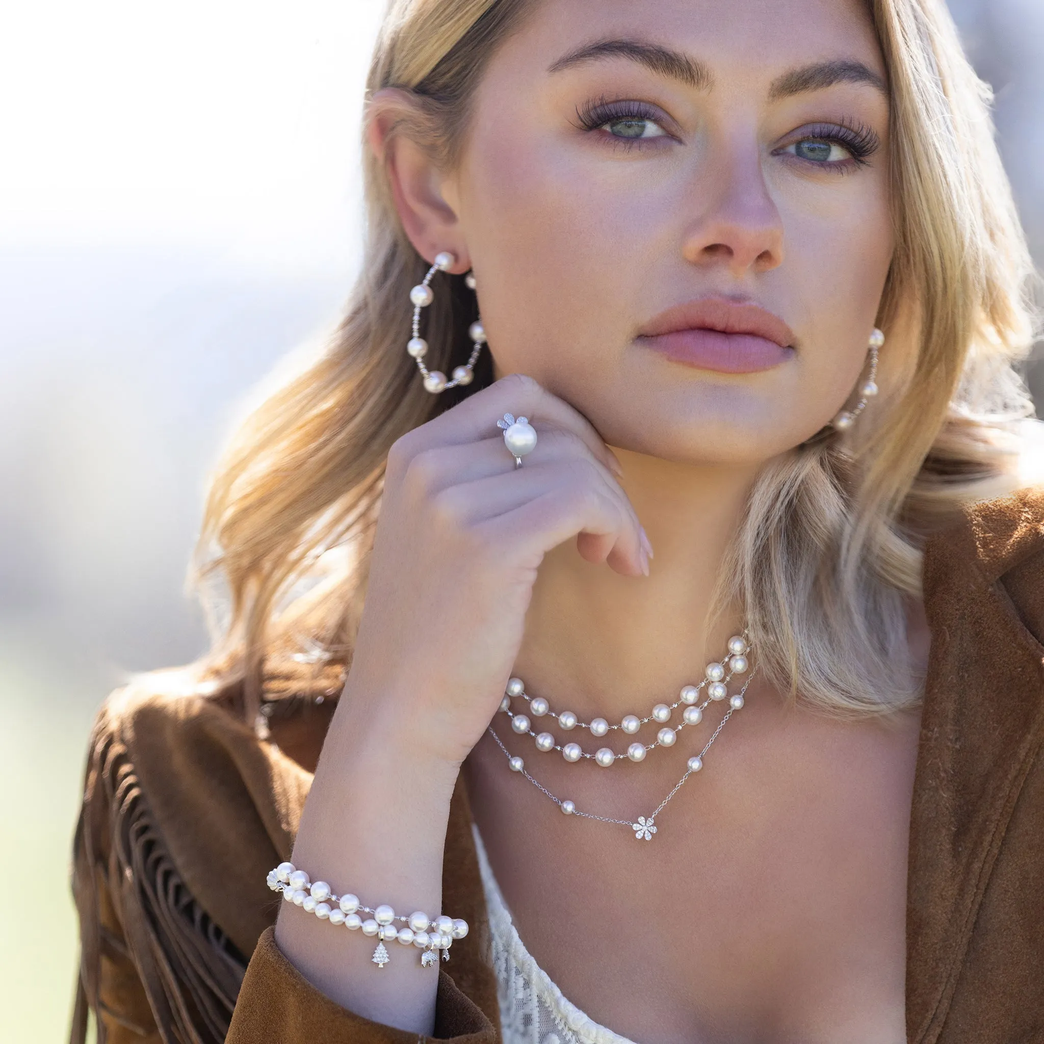 Petite Pearl & Flower Necklace