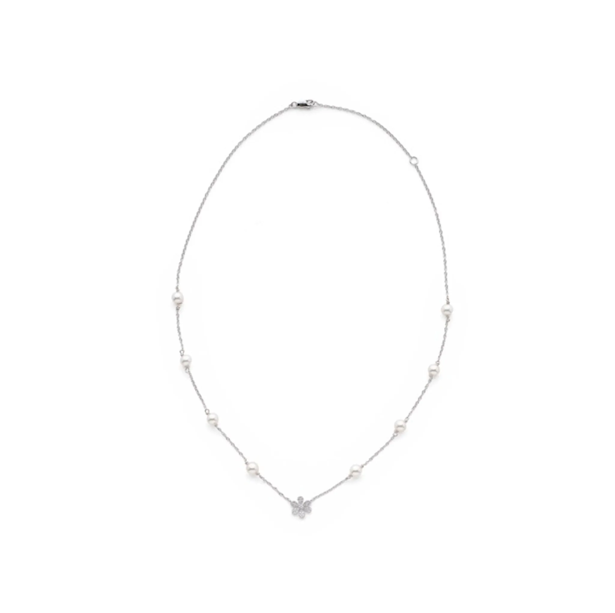 Petite Pearl & Flower Necklace