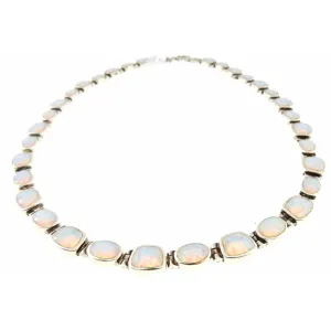 Peyote Bird Opal Sterling SIlver Tennis Necklace