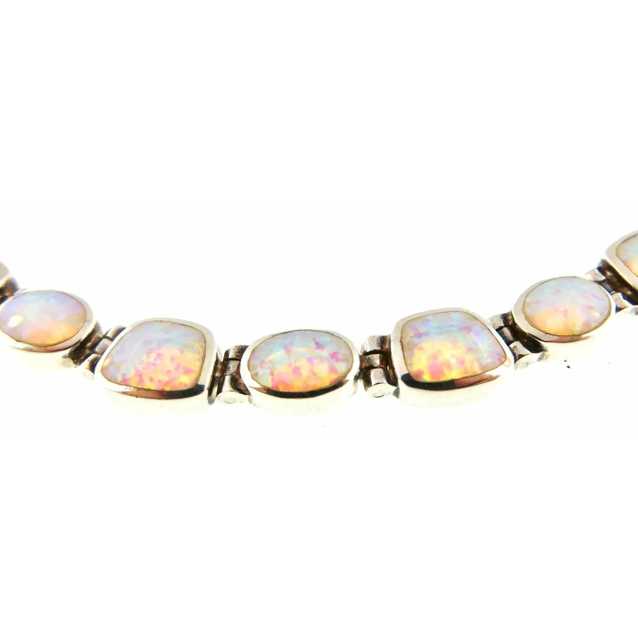 Peyote Bird Opal Sterling SIlver Tennis Necklace
