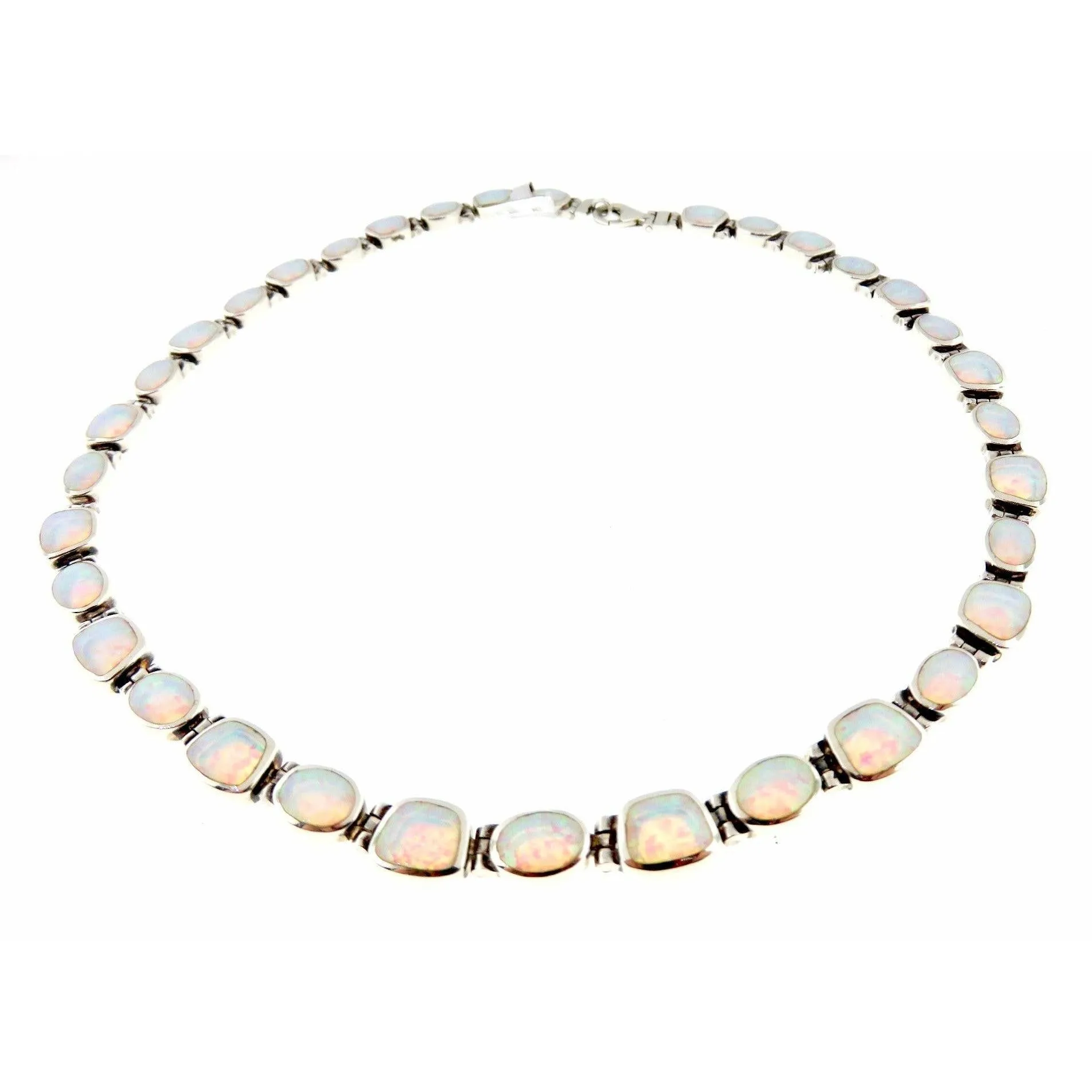 Peyote Bird Opal Sterling SIlver Tennis Necklace