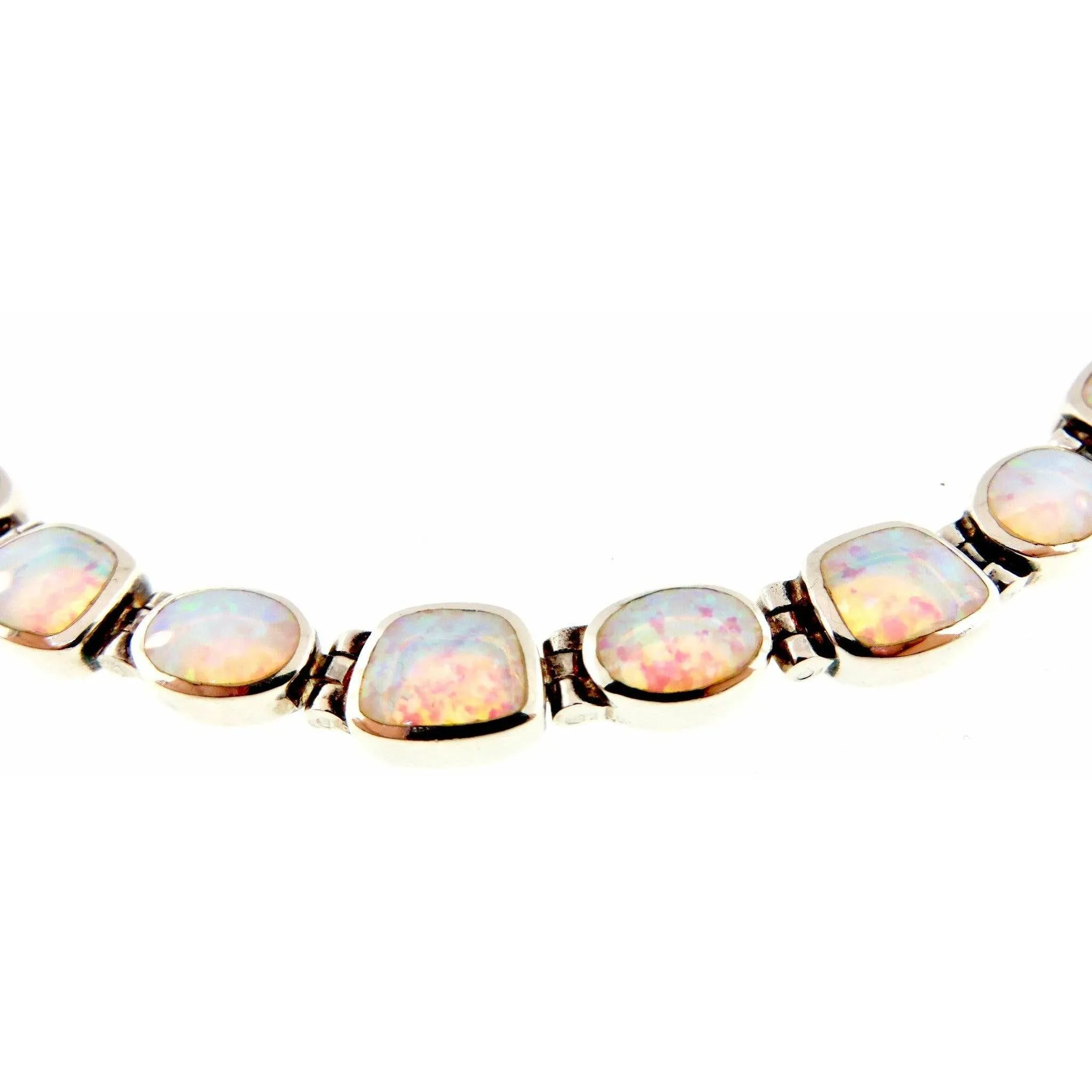 Peyote Bird Opal Sterling SIlver Tennis Necklace