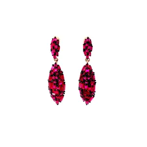 Pink and Black Drop Earrings