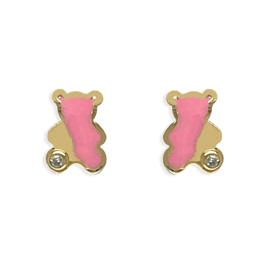 Pink Bear Earrings