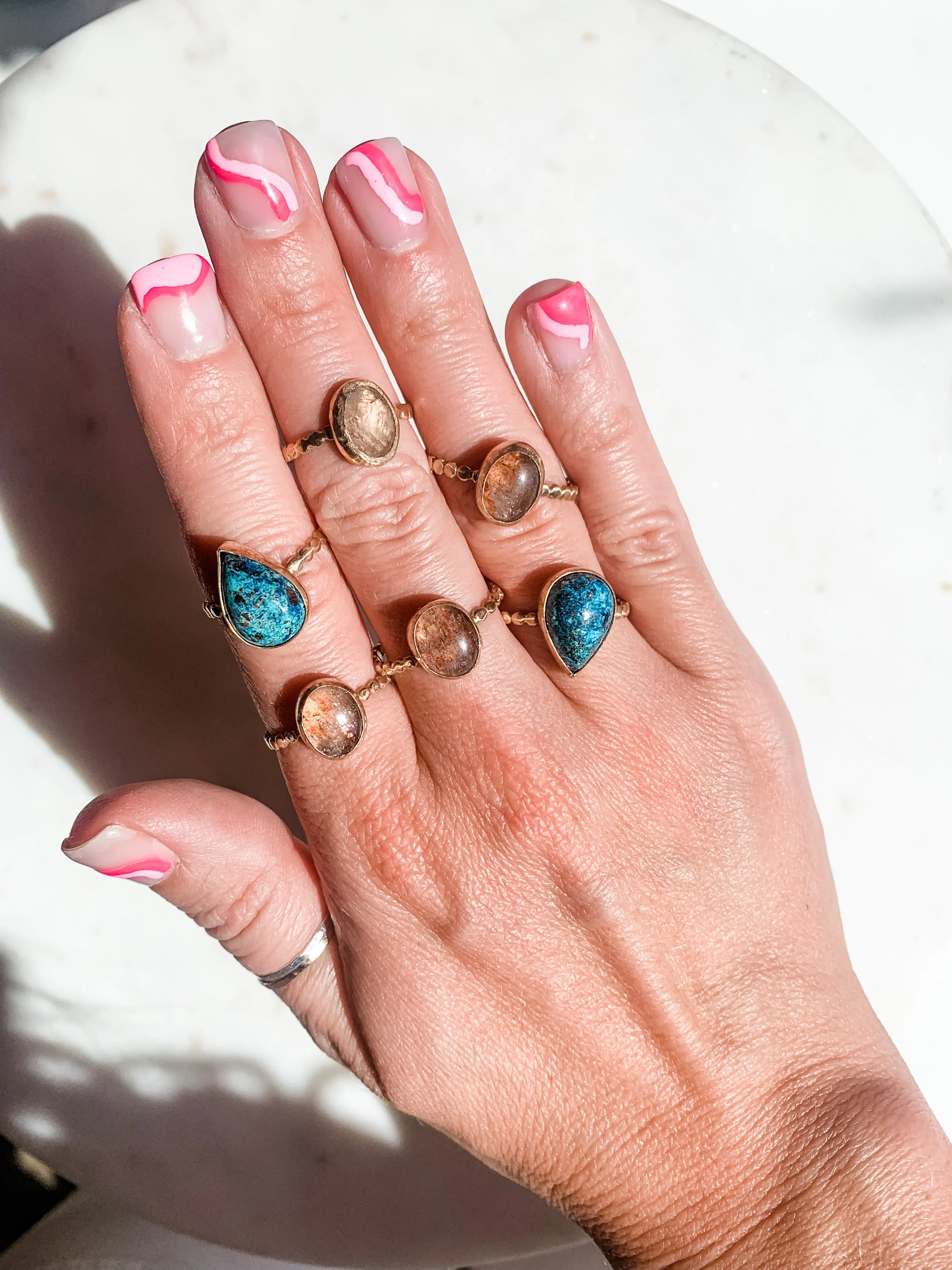 Pink Sandstone Delicate Ring
