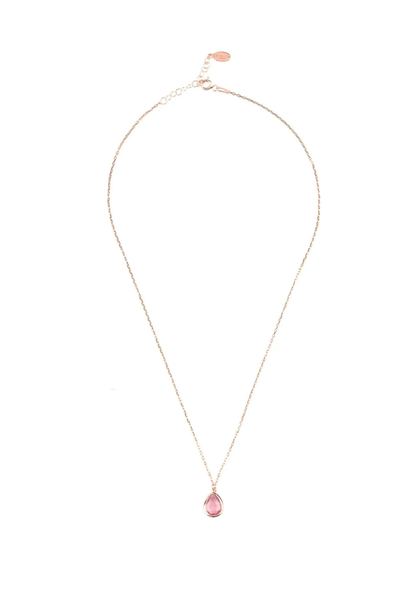 Pisa Teardrop Necklace Dipped in Rose Gold with Pink Tourmaline