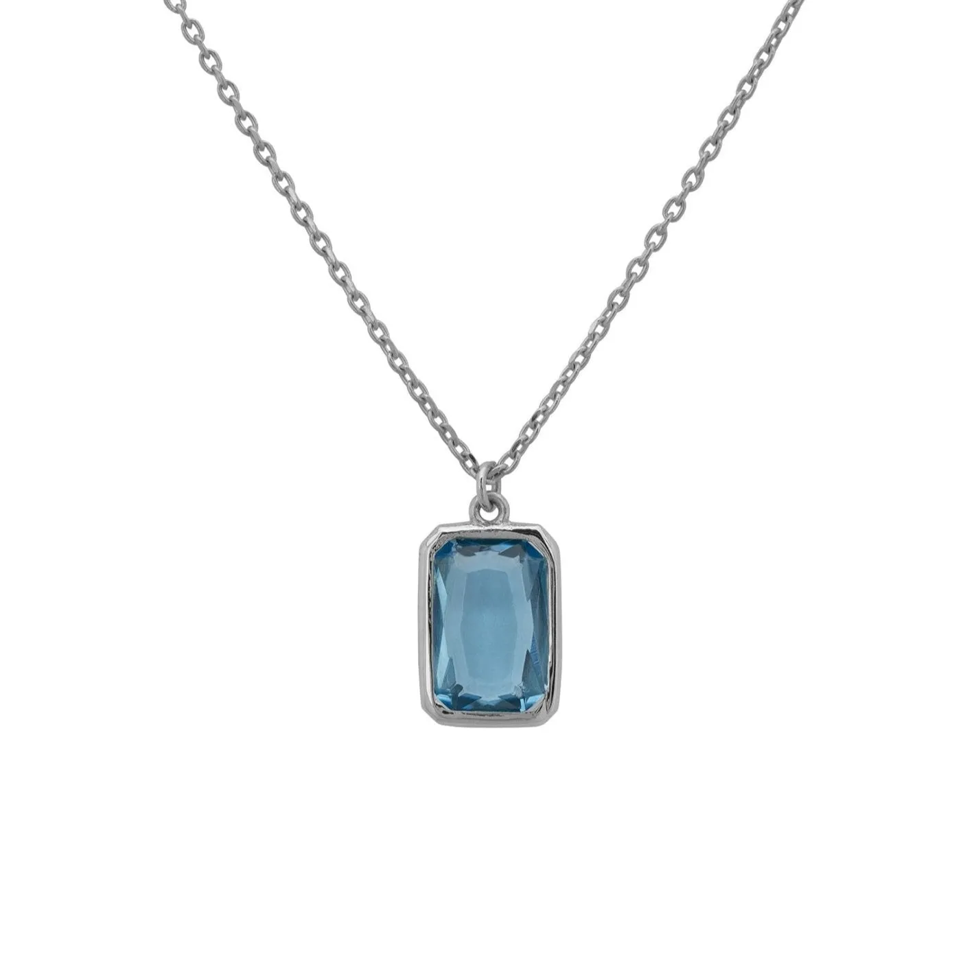 Portofino Necklace in Silver with Blue Topaz