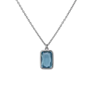 Portofino Necklace in Silver with Blue Topaz