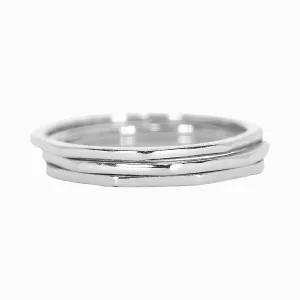 Pura Vida Delicate Stacked Ring Silver