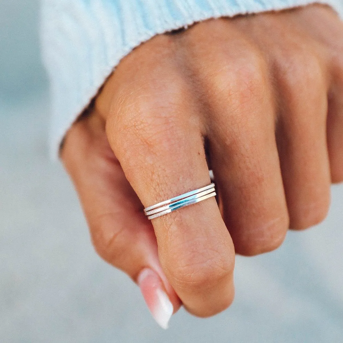 Pura Vida Delicate Stacked Ring Silver