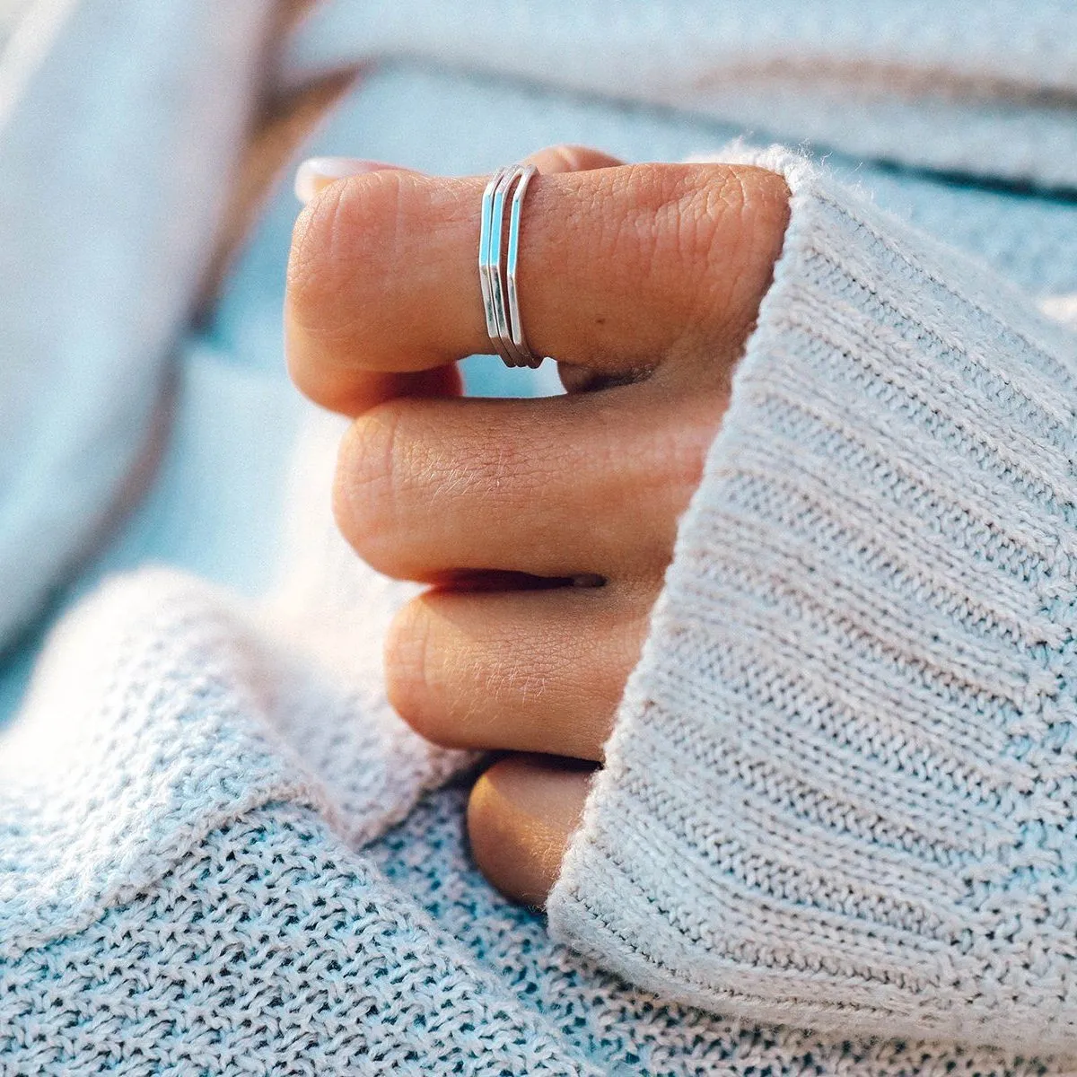 Pura Vida Delicate Stacked Ring Silver