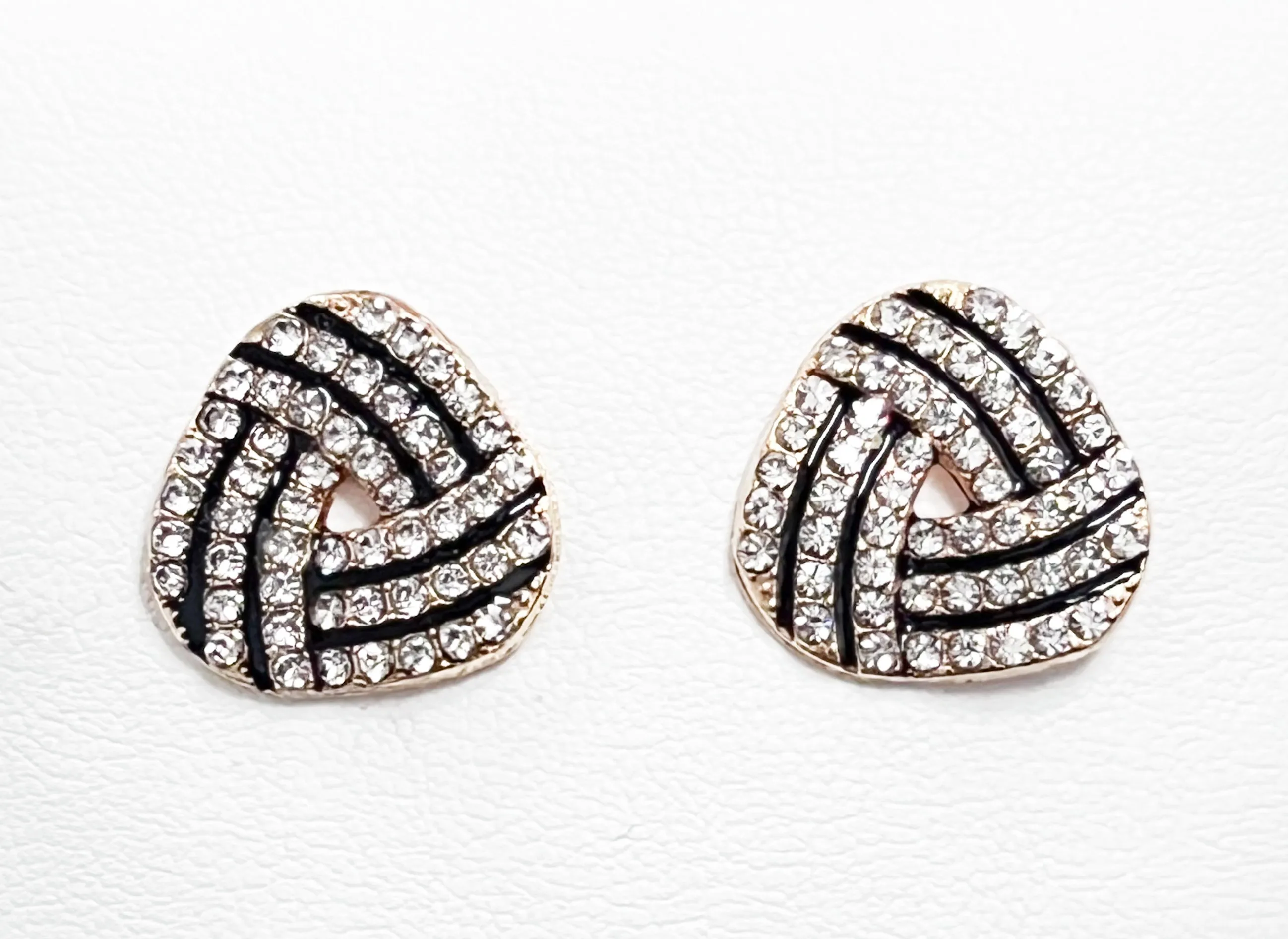 Quinn - Black & Clear Rhinestone Stud Earrings