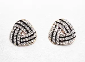 Quinn - Black & Clear Rhinestone Stud Earrings