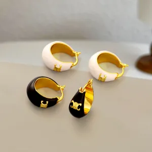 "Arc de Triomphe" Luxurious Enamel Drop Oil Earrings