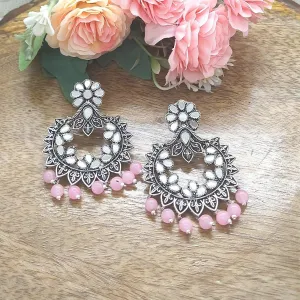 RAIMA-PINK MIRROR EARRINGS