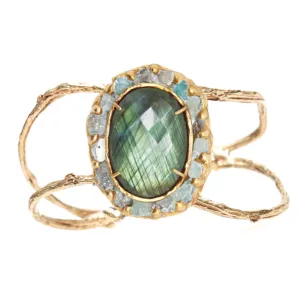 Reflection Cuff Bracelet (Labradorite, Apatite)