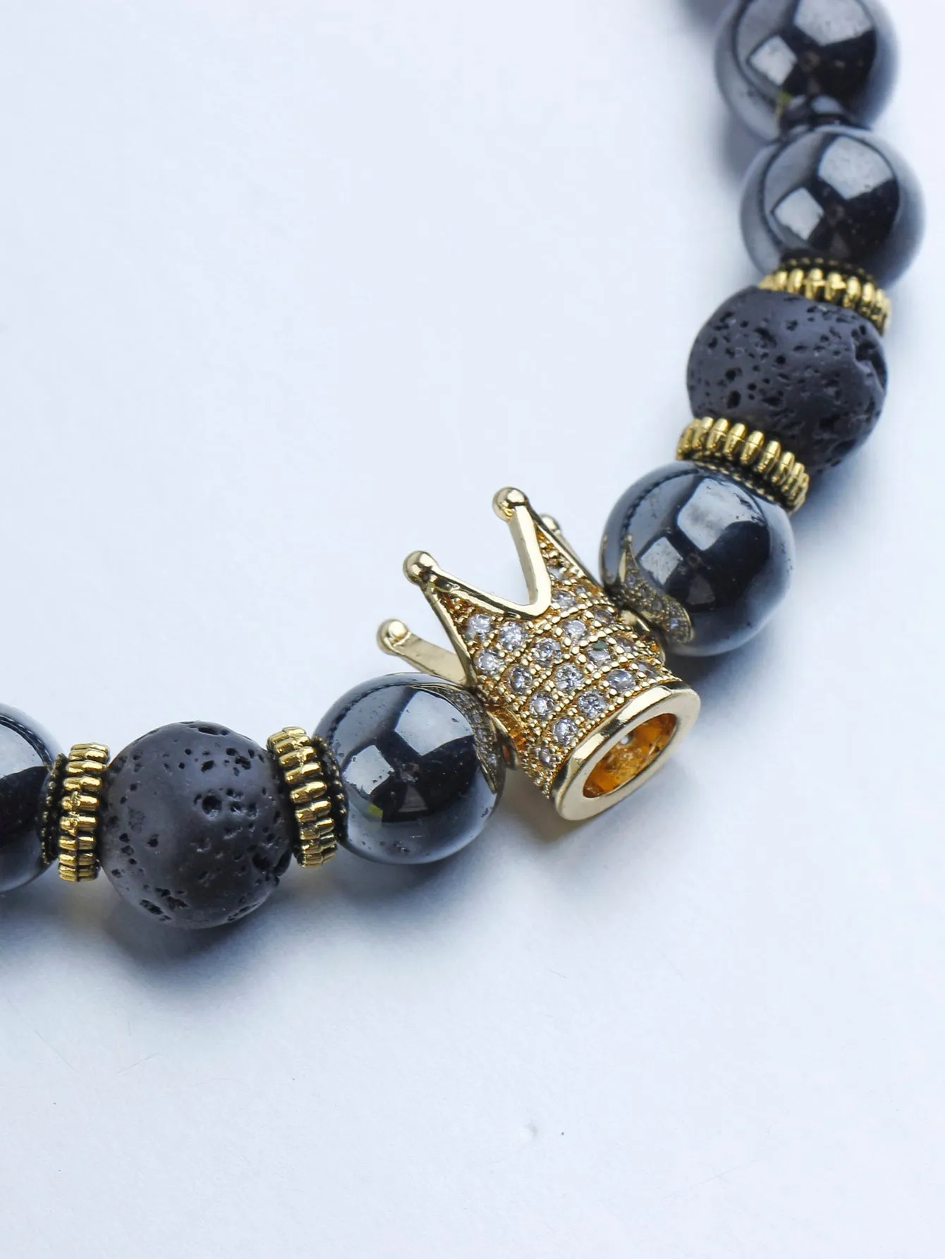 Rhinestone Crown Decor Beaded Bracelet Boho Crafted Creative Beads Design