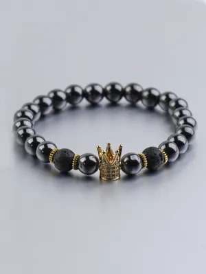 Rhinestone Crown Decor Beaded Bracelet Boho Crafted Creative Beads Design