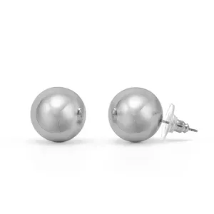 Rhodium 16mm ball stud Earrings# HNE90894-16MMRD(EH1)