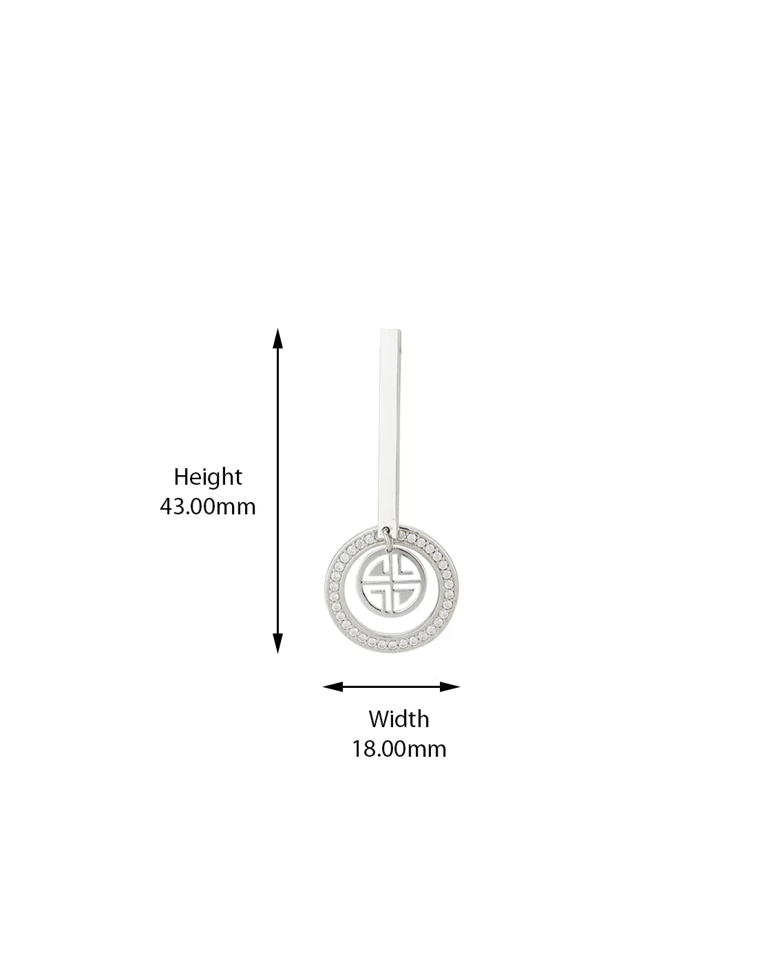 Rhodium Plated Contemporary Drop Earring With Dangling Pearl