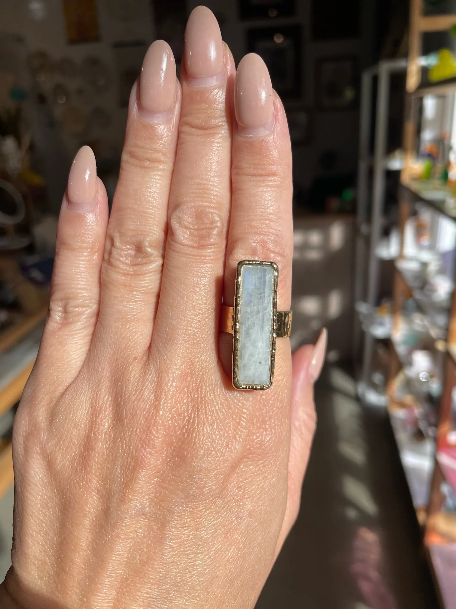 Ring - Moonstone Cocktail 24KG Gold  - SALE!