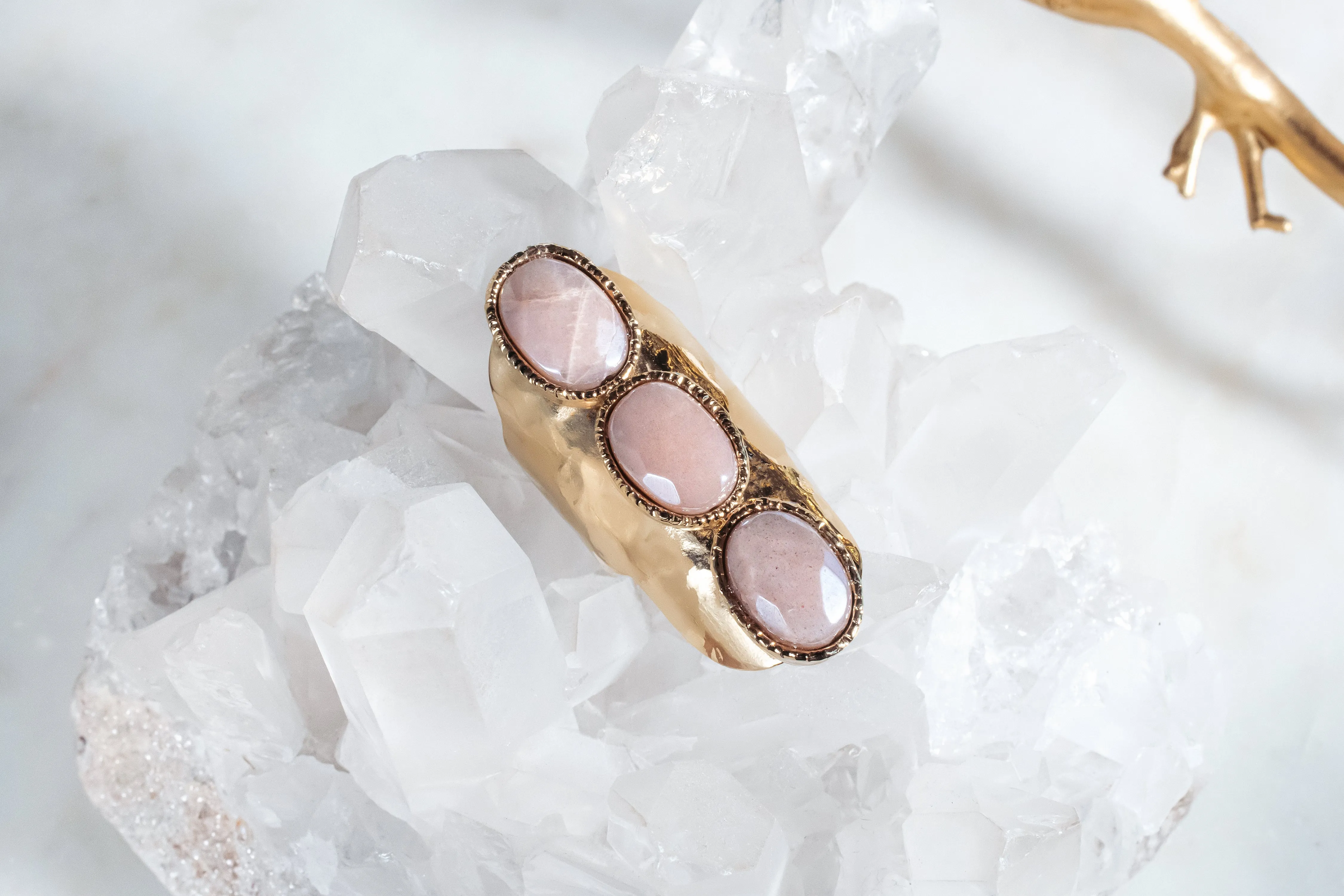 Ring - Moonstone Cocktail 24KG Gold  - SALE!