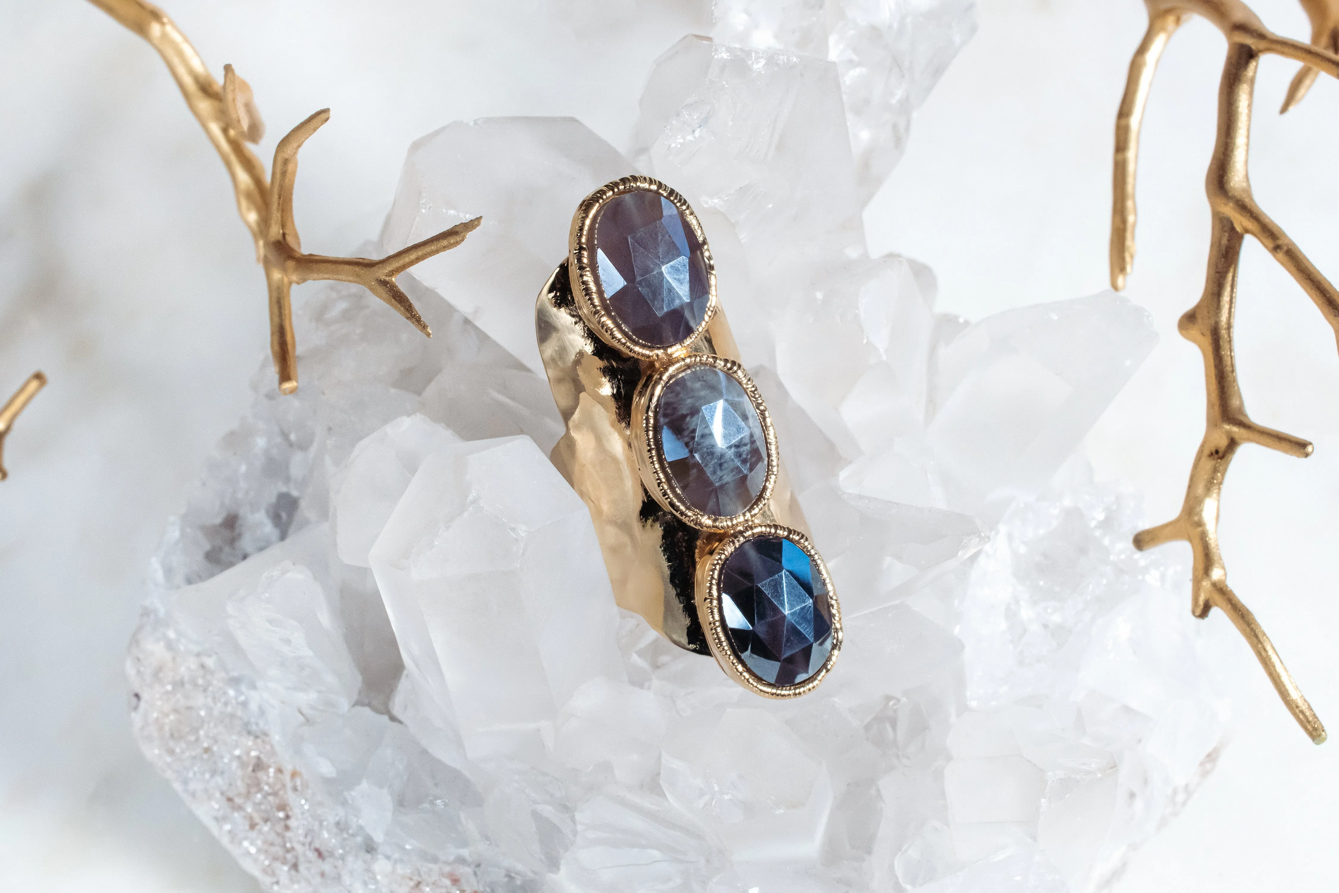 Ring - Moonstone Cocktail 24KG Gold  - SALE!