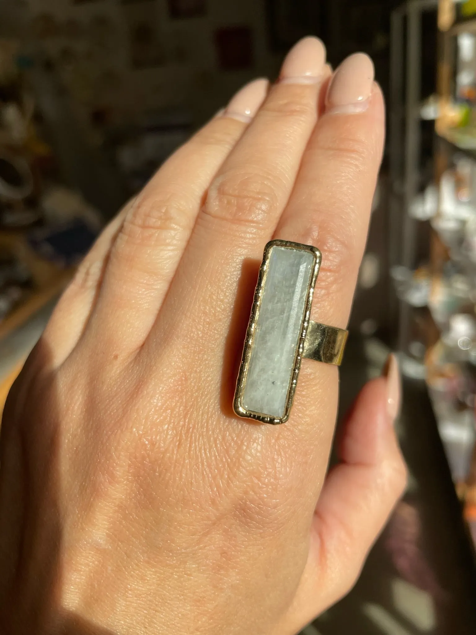 Ring - Moonstone Cocktail 24KG Gold  - SALE!