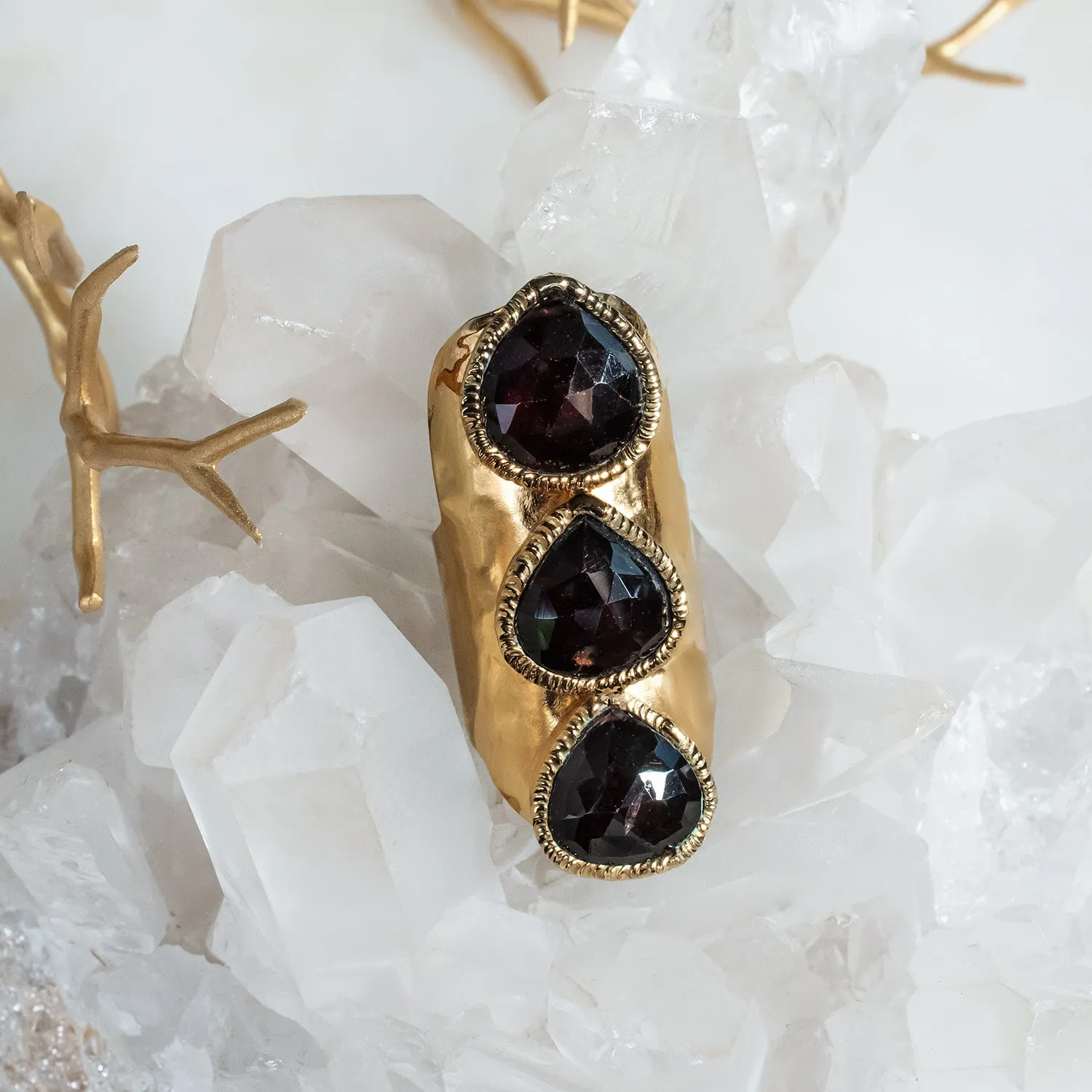 Ring - Moonstone Cocktail 24KG Gold  - SALE!