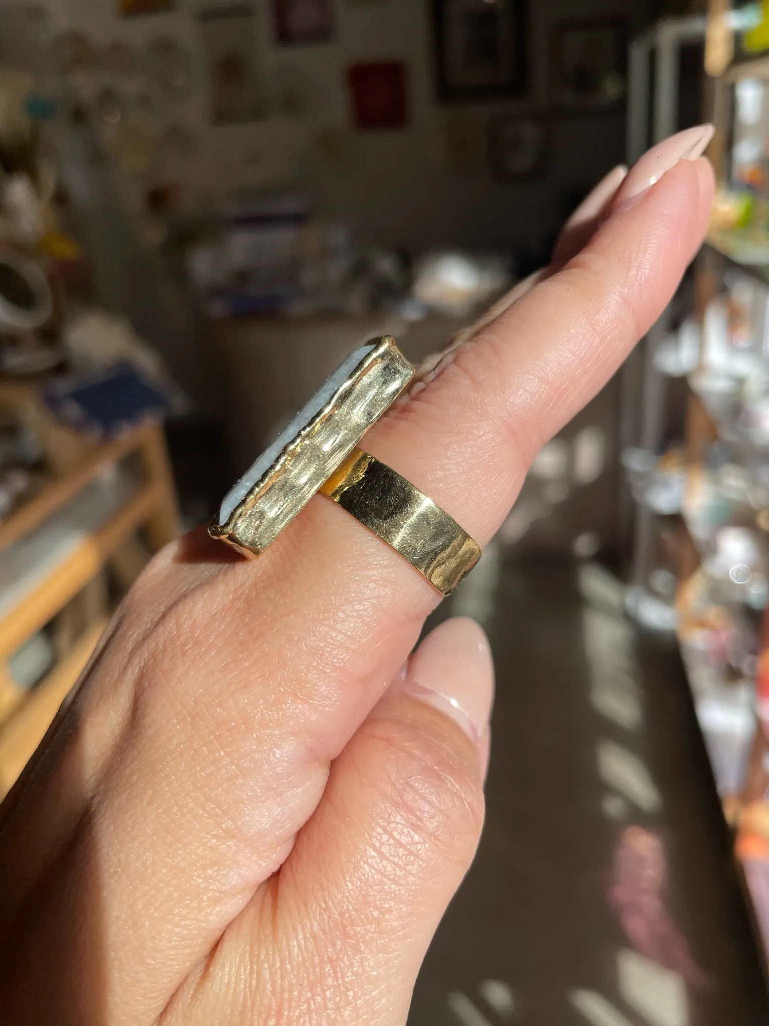 Ring - Moonstone Cocktail 24KG Gold  - SALE!