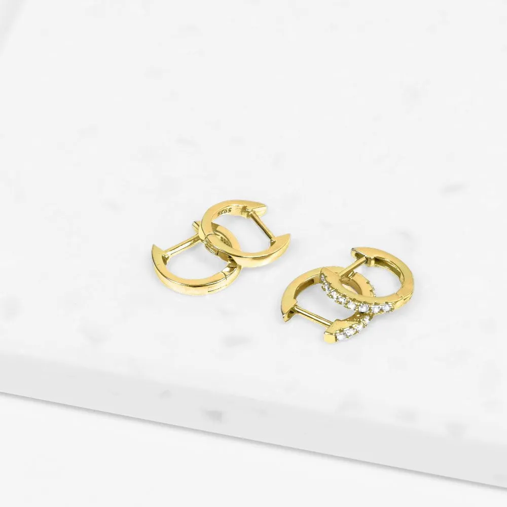 Roma Huggie Hoop Earrings (Gold)