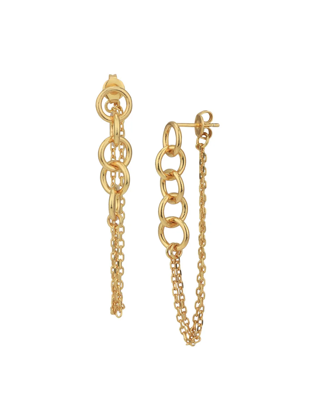 Rose Gold Plated Cz Contemporary Ear Cuff Earring For Women