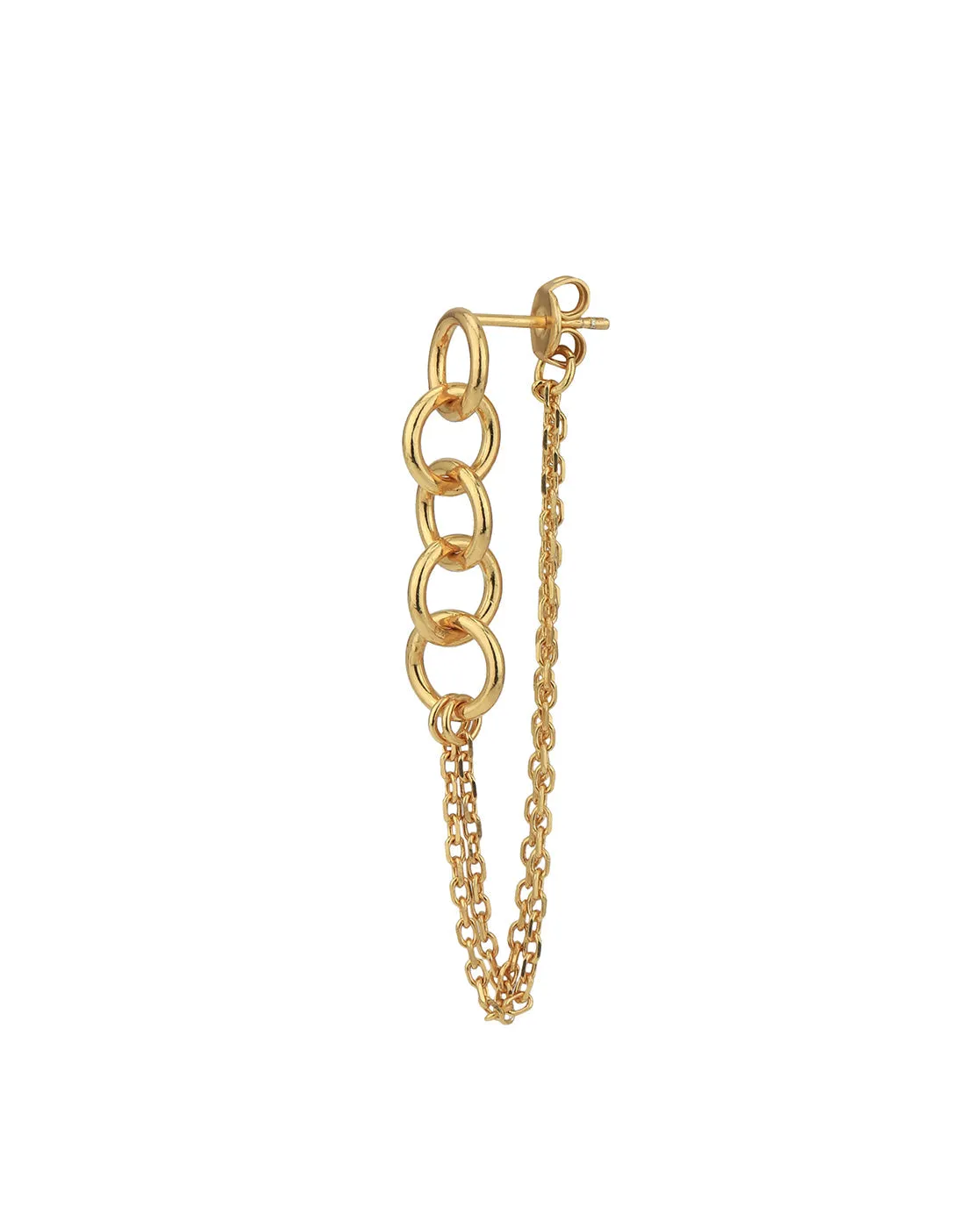 Rose Gold Plated Cz Contemporary Ear Cuff Earring For Women