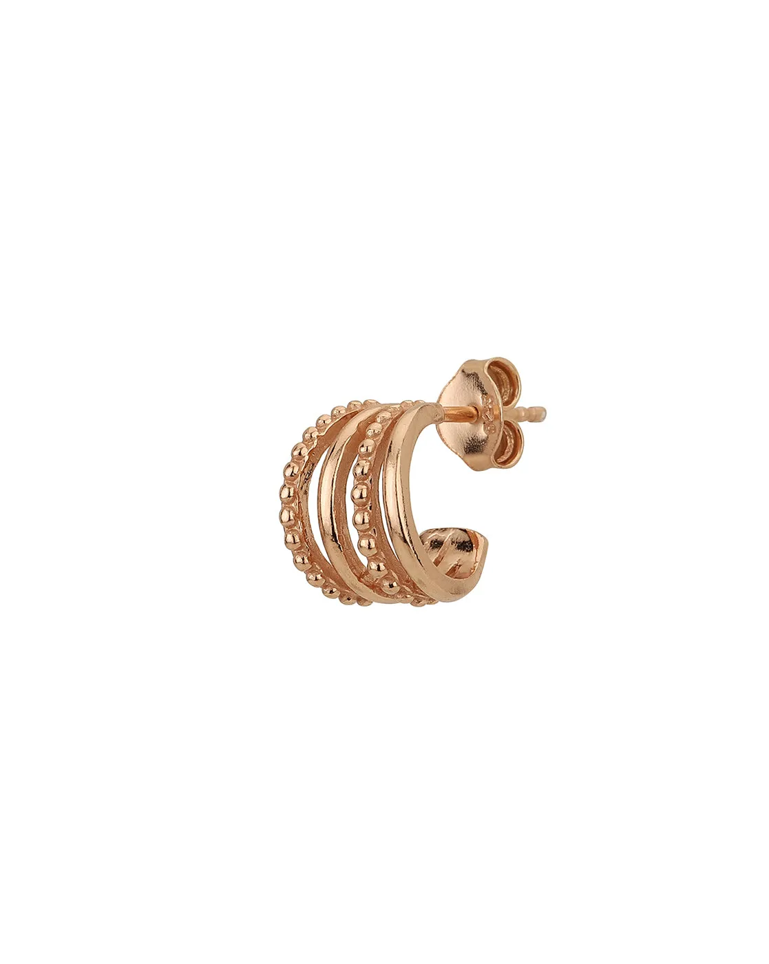 Rose Gold Plated Cz Contemporary Hoop Earring For Women