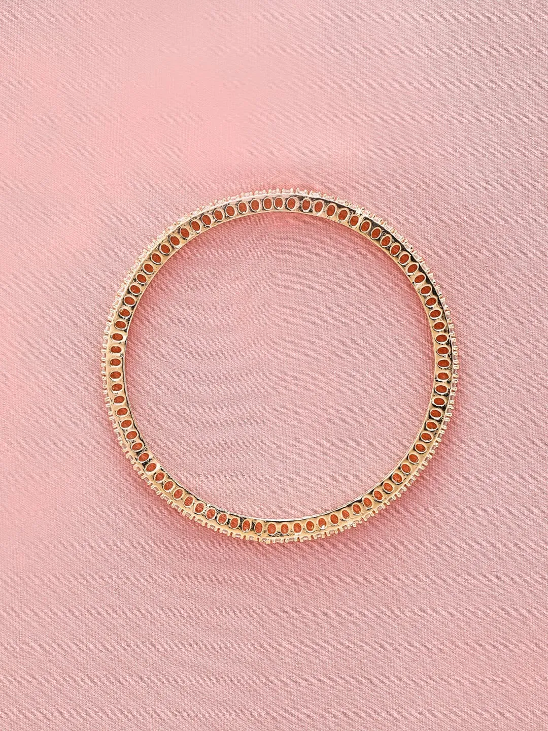 Rubans Set Of 4 22K Gold Plated CZ Studded Bangles