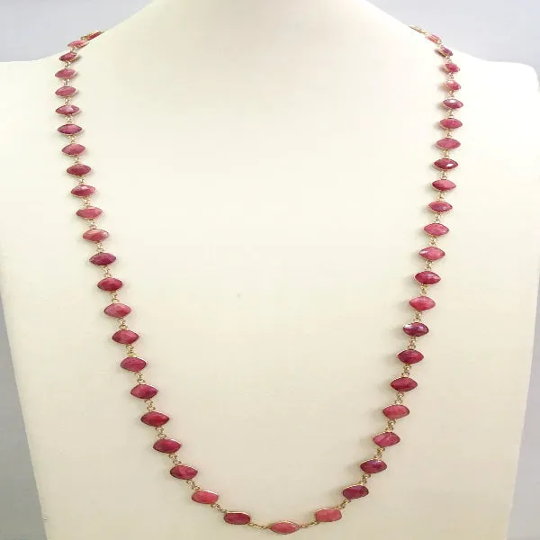 Ruby Jeweled Chain Necklace