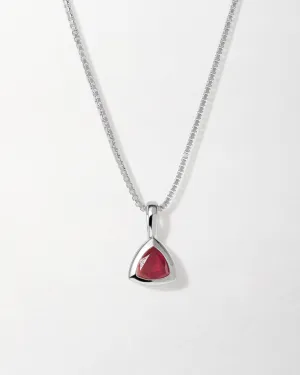 Ruby July Birthstone Necklace - Silver