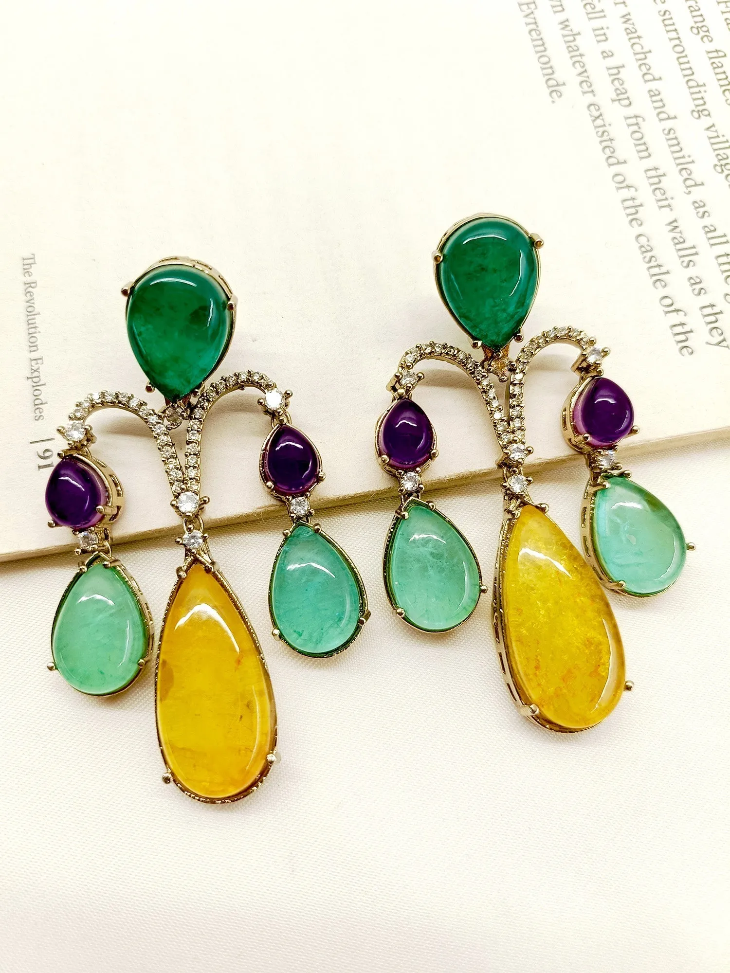 Rushali Multi Colour Victorian Earrings