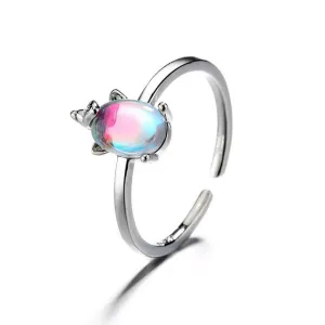 S925 Unicorn Ring Cute Animal Ring
